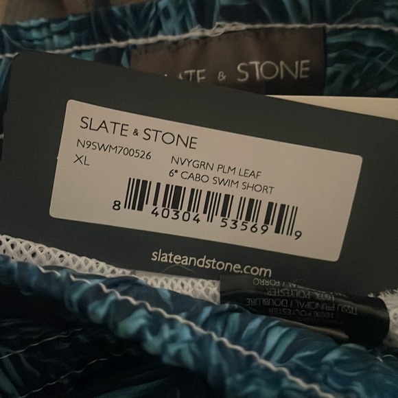 New With Tags Slate & Stone Cabo Swim Short, Palm Leaf. XL - Picture 4 of 4
